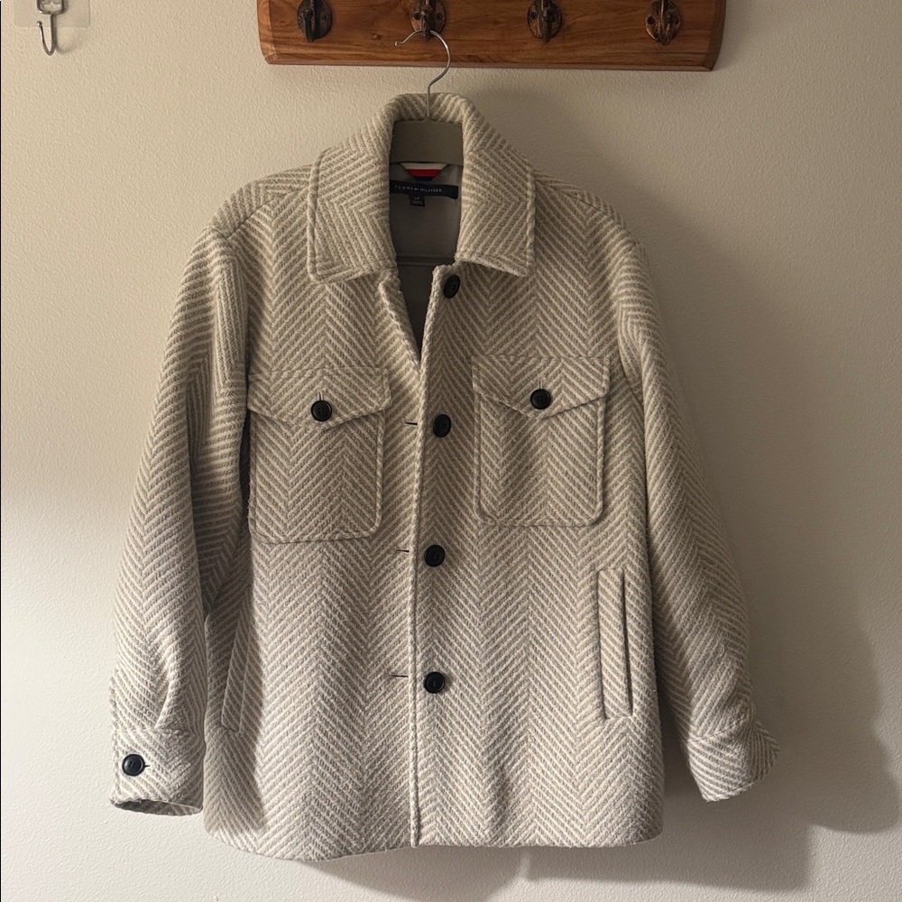 Tommy Hilfiger Wool Blend Herringbone Jacket